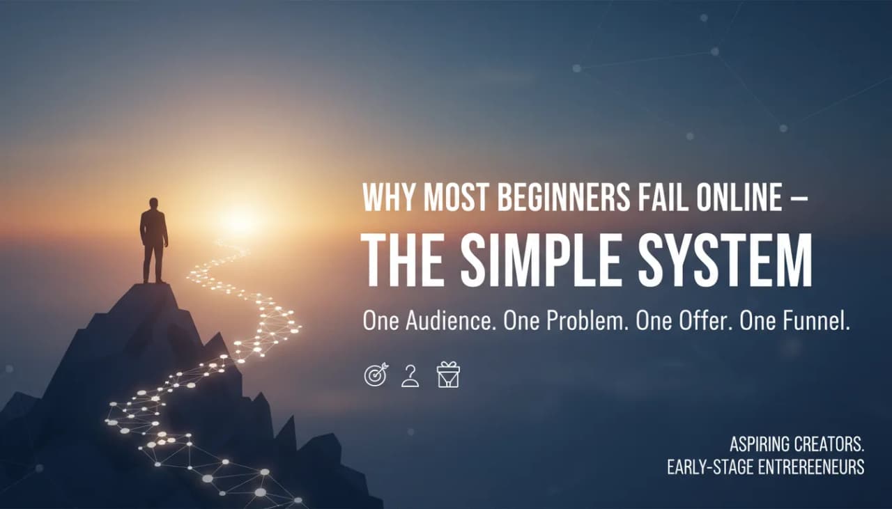 Why Most Beginners Fail Online — The Simple System Cover
