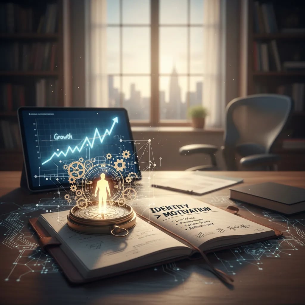 Why Identity Beats Motivation in Online Business Cover