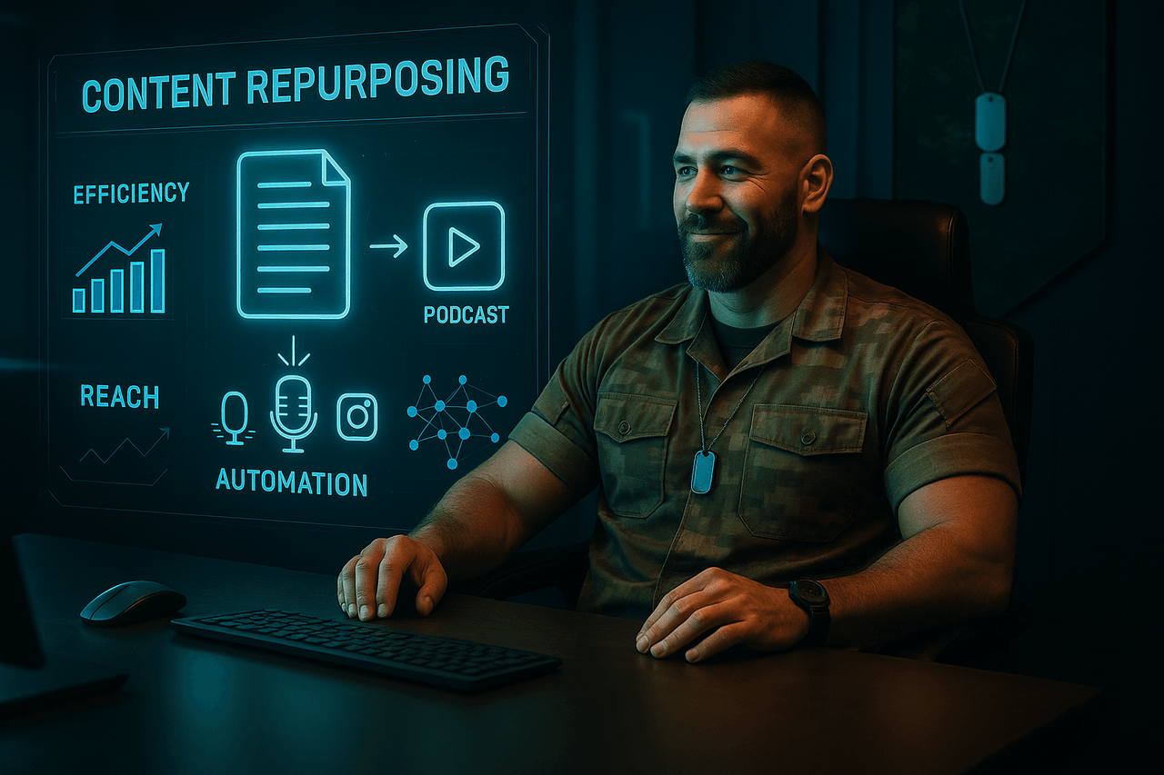 Repurpose like a Pro: Unleashing the Content Alchemy for Military Entrepreneurs Cover